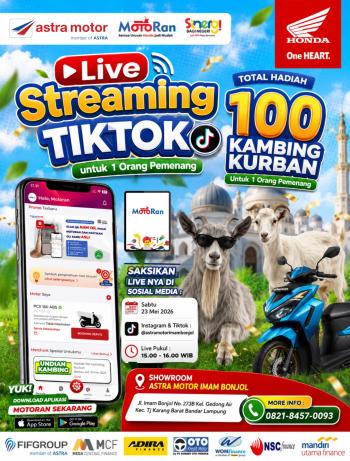 Rayakan Idul Adha, Astra Motor Imam Bonjol Siap Bagikan Hadiah Kambing Kurban Lewat Live TikTok